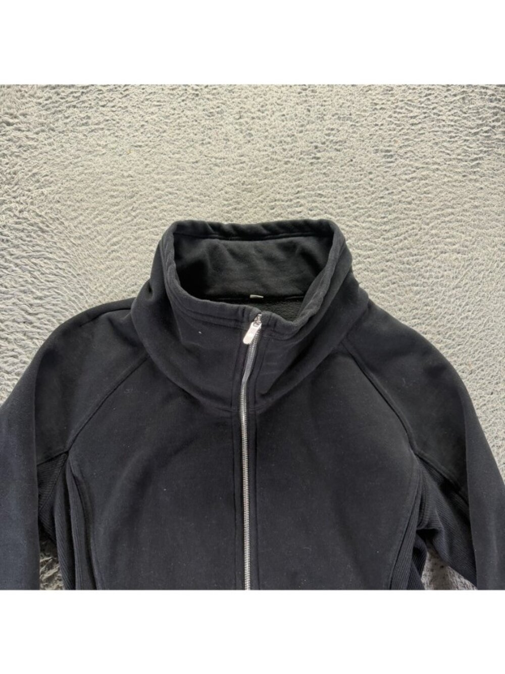 Lululemon Radiant Jacket II Women Size 10 Black High Funnel Neck Ribbed Moto - Picture 3 of 11